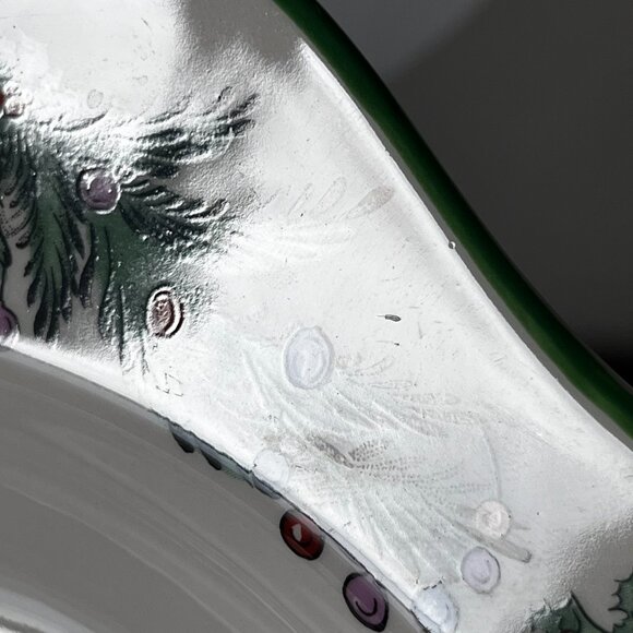 2 Spode Christmas Tree Garland Square Salad Plates 8.75” Vintage 2005 Holiday - Picture 9 of 10